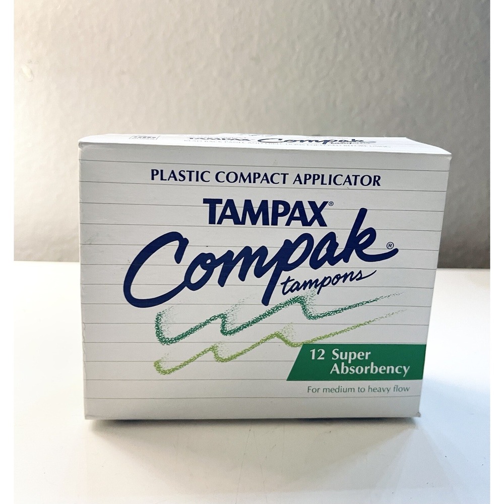 Vintage 1992 Tampax‎ Compak Tampons Super Absorbency 12 Count Sealed